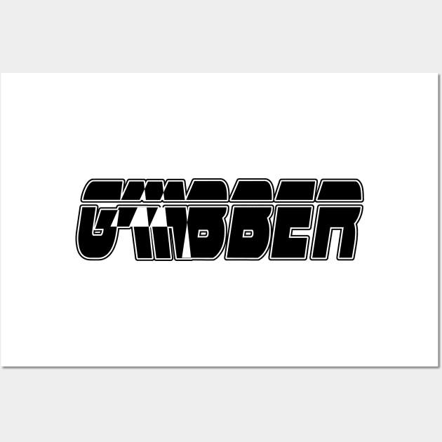 GABBER futuristic techno text design Wall Art by MacSquiddles